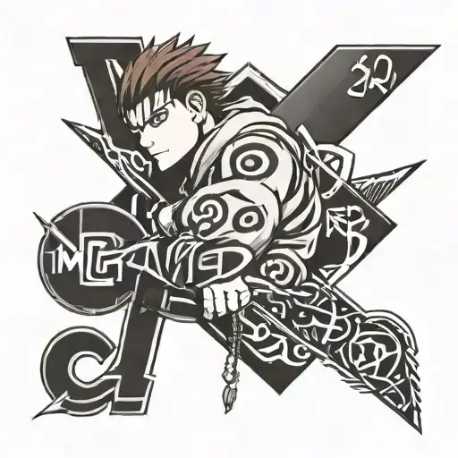 Gaara's mark with M.R.C letters below the mark tattoo design idea