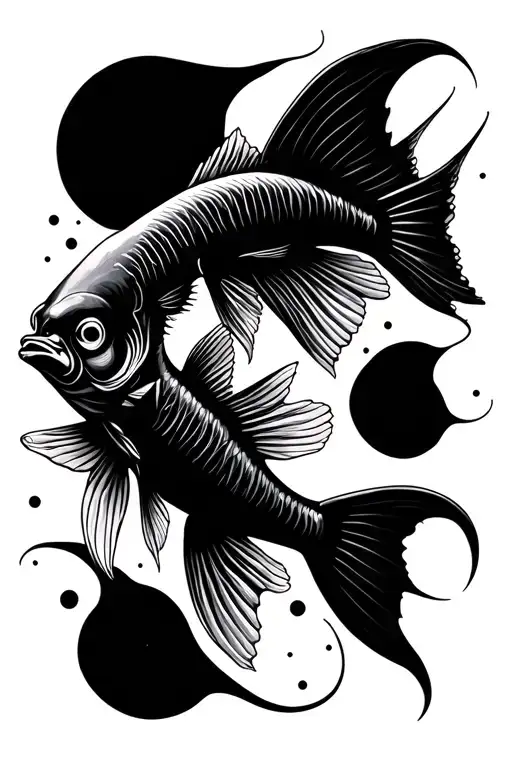 Fish swimming tattoo design idea