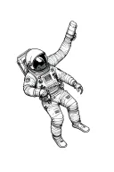 Astronaut falling tattoo design idea