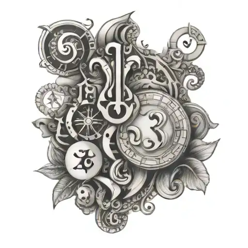 numerology symbols tattoo design idea