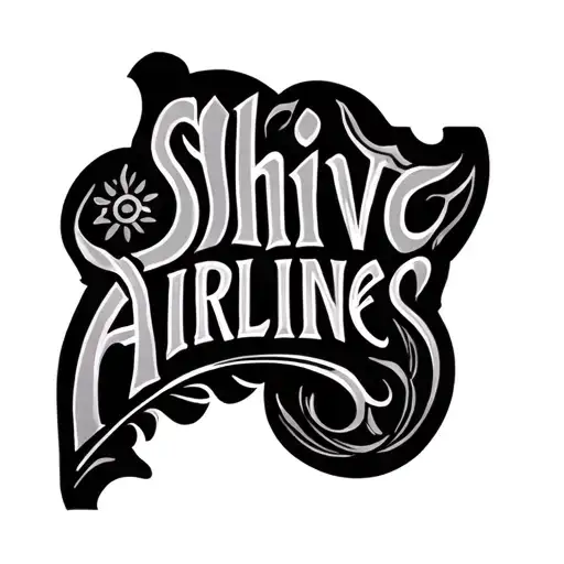 shiv airline word family tattoo design idea