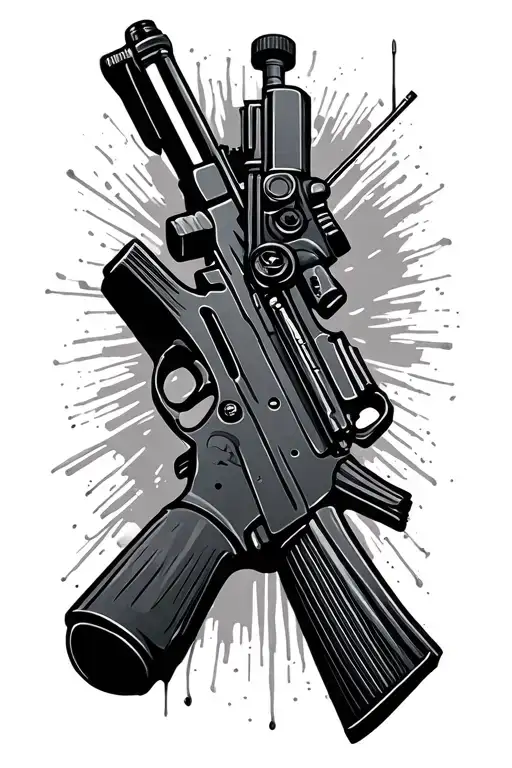 sniper rifle tattoo design idea