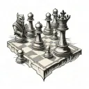 chess board with ninjas from wu tang clan tattoo design idea