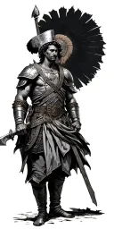 warrior based on 1804 haitain revolution tattoo design idea