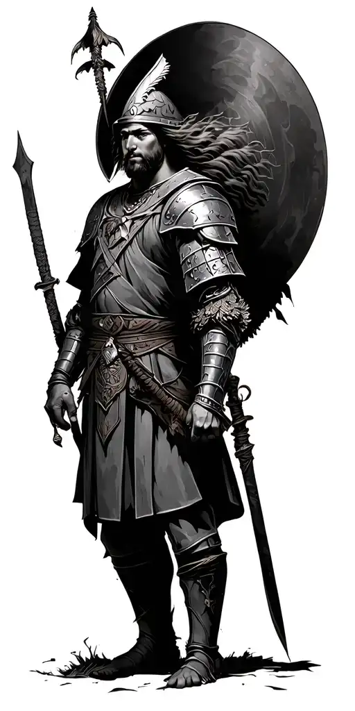 warrior based on 1804 haitain revolution tattoo design idea