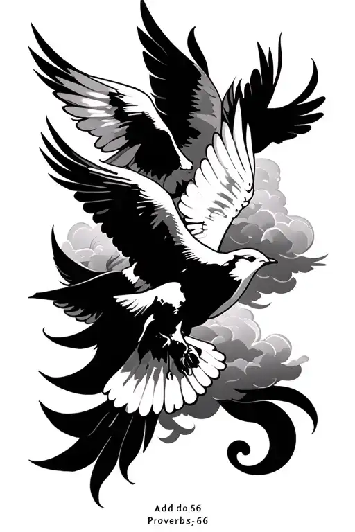 proverbs 3:5 6 add doves and cloud to background  tattoo design idea