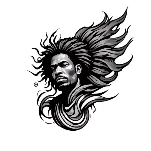 a band that can go around the ankle but is a combination of earth wind and fire but each can be represented tattoo design idea