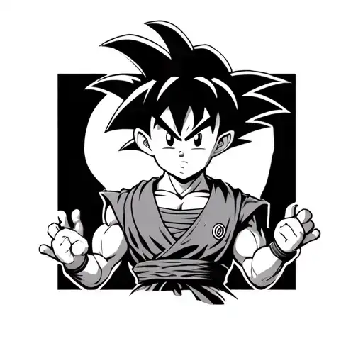 kid goku dragon ball tattoo design idea