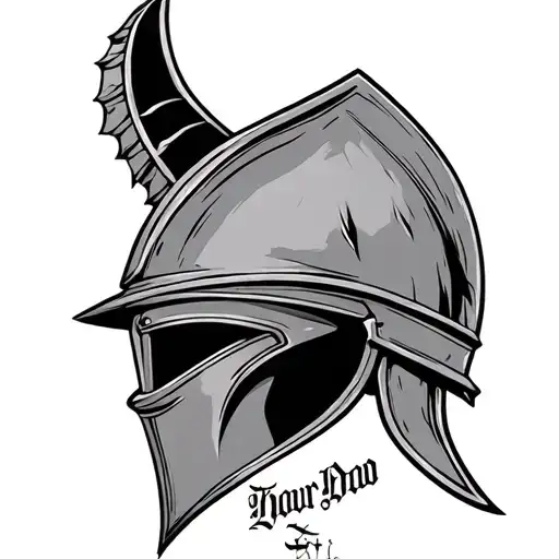 Cruz family crest knights helmet with name written tattoo design idea