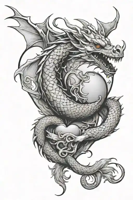 dragon heart bao tattoo design idea