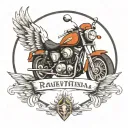 American traditional a single motorcycle wheel with wings spread black and white  tattoo design idea