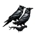 two crows viking sleeve tattoo tattoo design idea