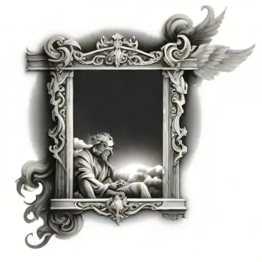 HEAVEN GATE WITH Trinity God tattoo design idea