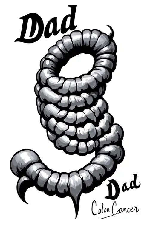 "Dad" Colon Cancer tattoo design idea
