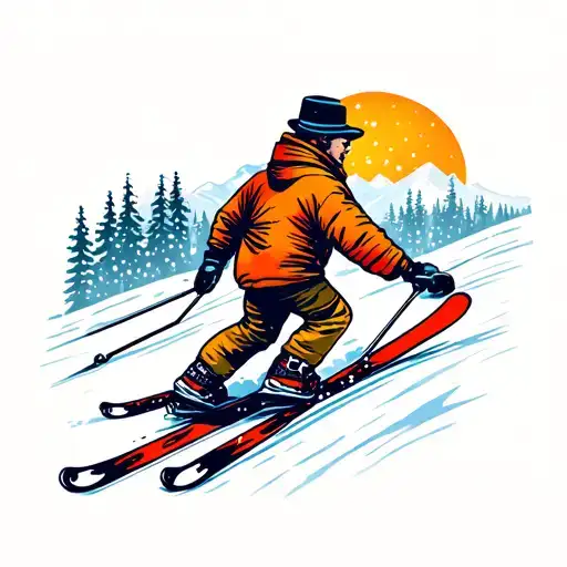 ski slopes tattoo design idea