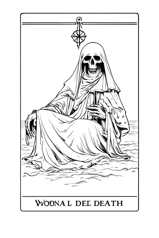 gothic death tarot card with grim reaper on it tattoo design idea
