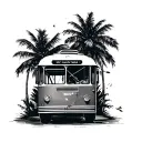 Here are five tattoo design ideas incorporating Fort Kochi and the Bangalore bus ‘342 F’: 	1.	Bus Stop Under a Coconut T tattoo design idea