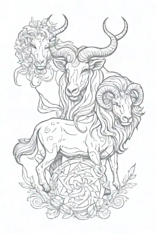 Leo Taurus and Aries zodiac sign tattoo design idea