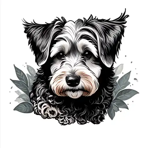 Goldendoodle tattoo design idea