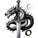 Dragon Wrapped Around Sword tattoo design idea