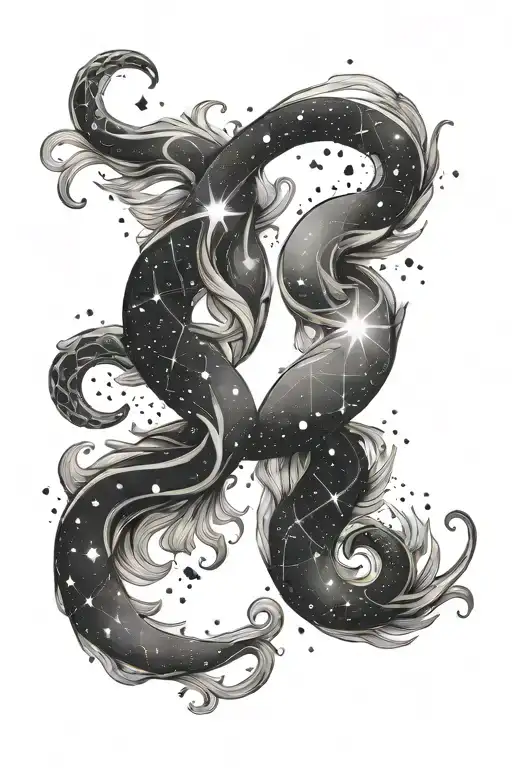 Gemini Pisces constellation tattoo design idea