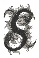 Gemini Pisces constellation tattoo design idea