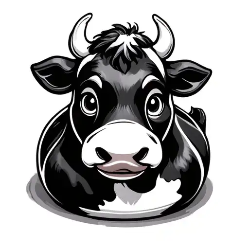 cute cow rubber duck tattoo design idea