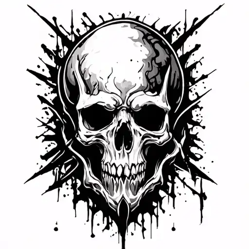 a neo gothic organic graffiti tattoo with high contrast and 3D perspective on the calf tattoo design idea