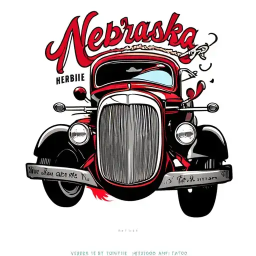 american traditional herbie husker nebraska tattoo design idea