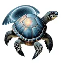 celestial turtle Galaxy Shell tattoo design idea