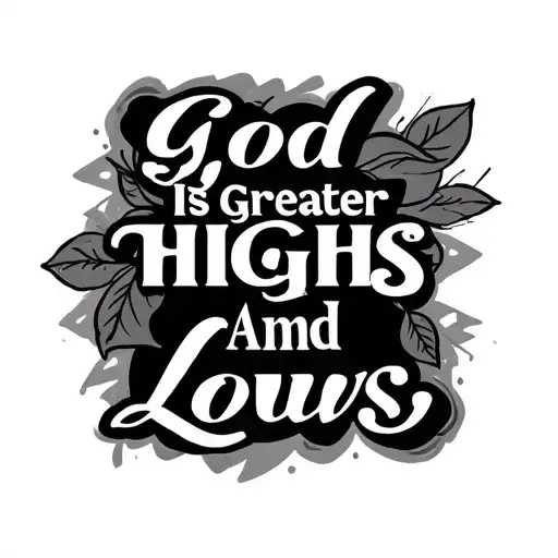 God Is Greater Than Highs And Lows tattoo design idea