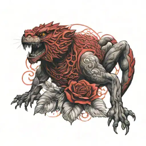 red blessing   tattoo design idea