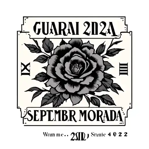 small 1x1 inch Guaria Morada with the date September 2nd 2022 in Roman numeral underneath  tattoo design idea