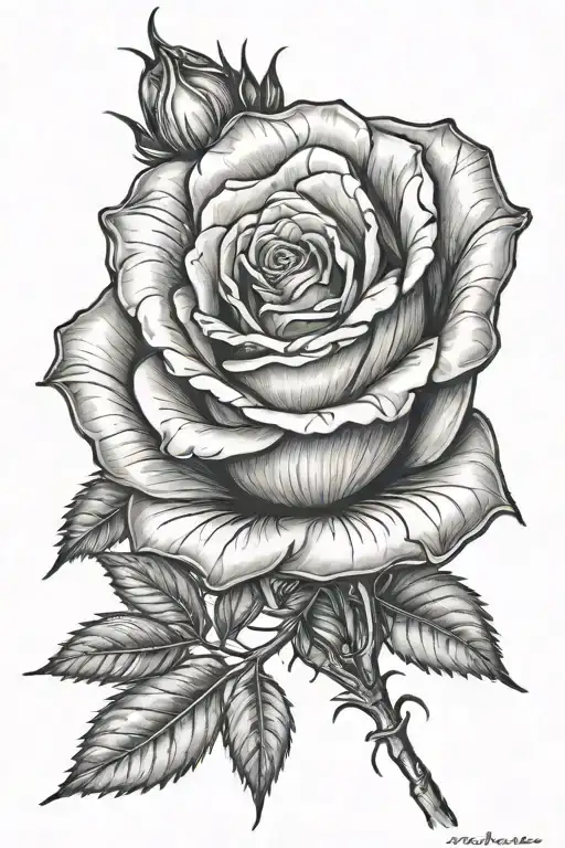 rose from the concrete sidewalk tattoo design idea