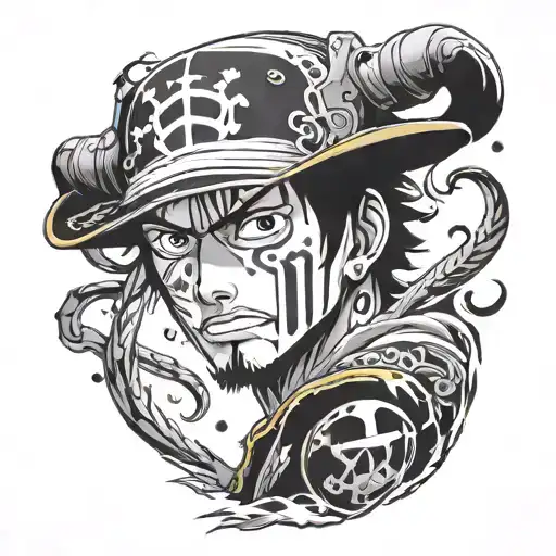 trafalgar law one piece tattoo design idea
