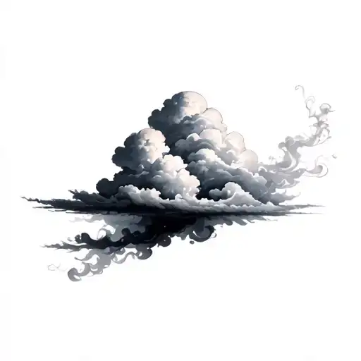 Coverup Clouds and Smoke tattoo design idea