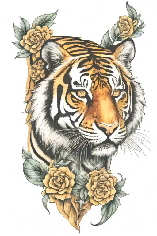 tiger brecking free ftom violence survivor tattoo design idea