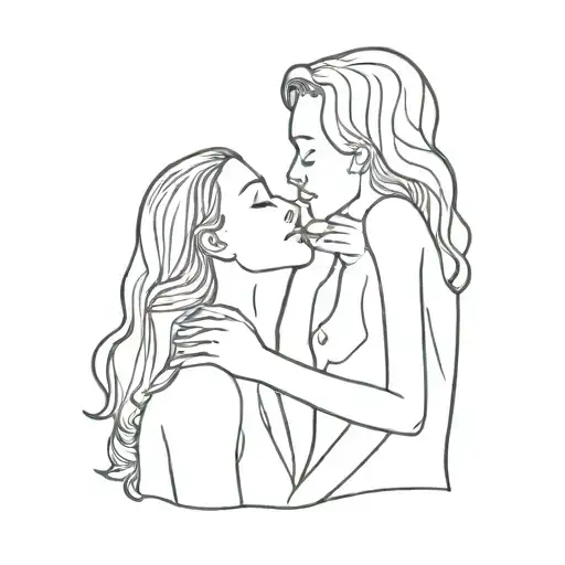 kissing women painting vincent van gogh tattoo design idea