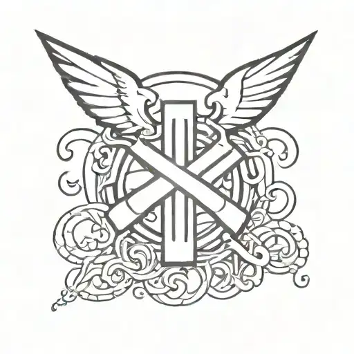 Nurse symbol intertwined tattoo design idea