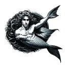 Merman tattoo design idea