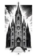 Catholic cathedral  tattoo design idea