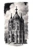 Catholic cathedral  tattoo design idea