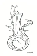 broken femur bone minimalistic pictogram tattoo design idea