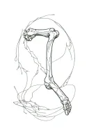 broken femur bone minimalistic pictogram tattoo design idea