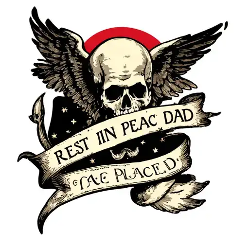 rest in peace dad tattoo design idea