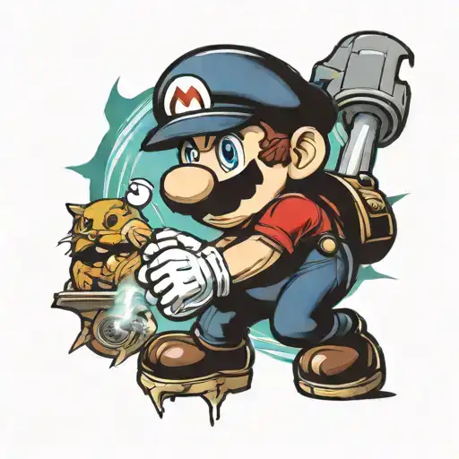 Mario Bros tattoo design idea