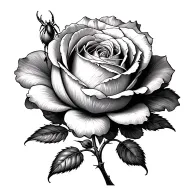 Rosa that a calbera of the petals with small spiders and cobwebs comes out in the stem tattoo design idea