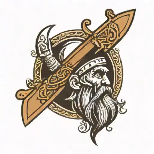 viking Paddleboard tattoo design idea