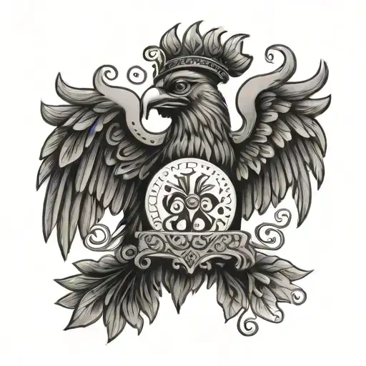 liverbird holding the name Hermine and Alfred tattoo design idea