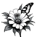 tattoo incorporates mays birth flower julys birth flower august birth flower December birth flower also butterfly tattoo design idea